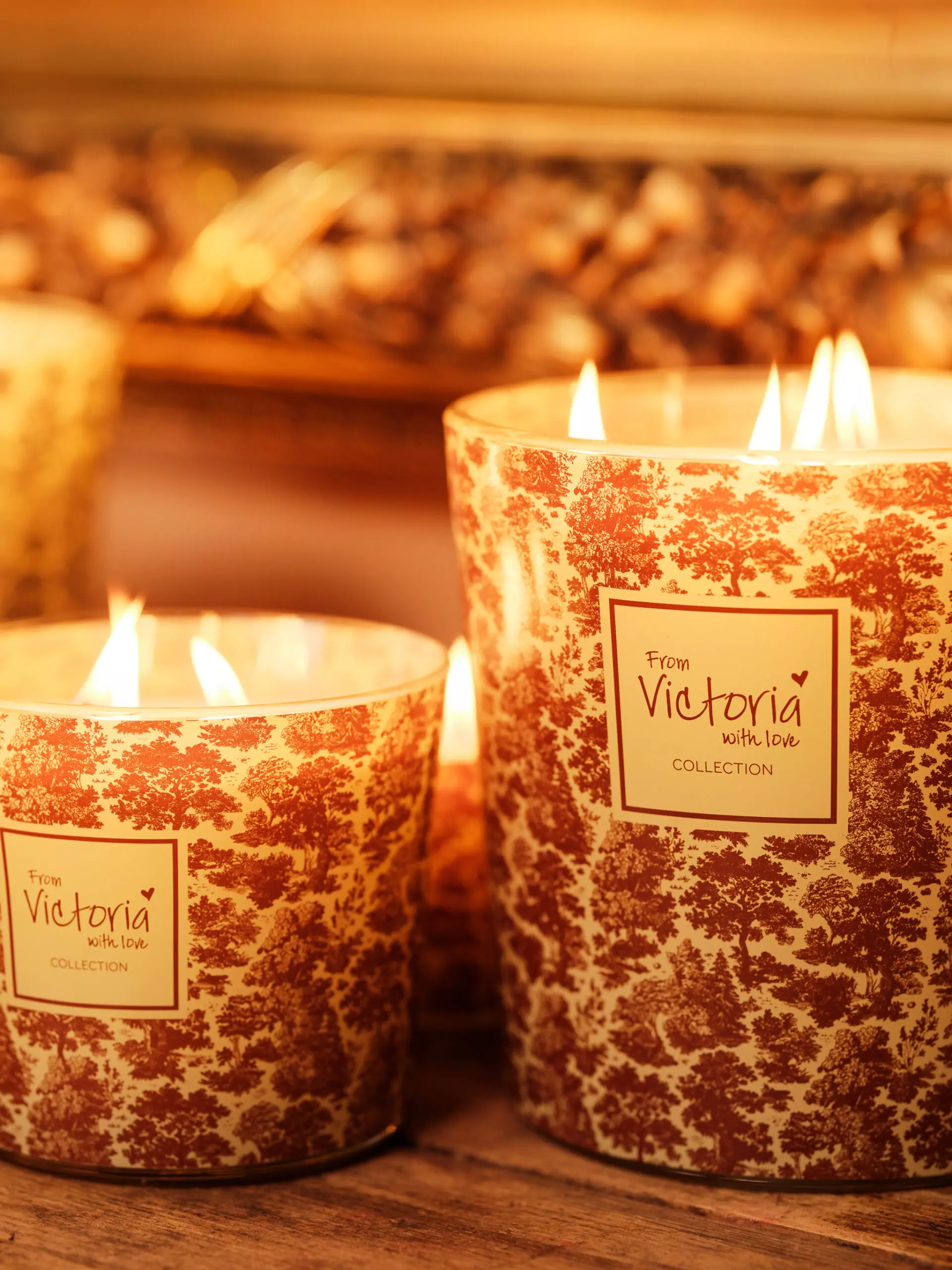 Victoria With Love Luxurious candles on mortex table